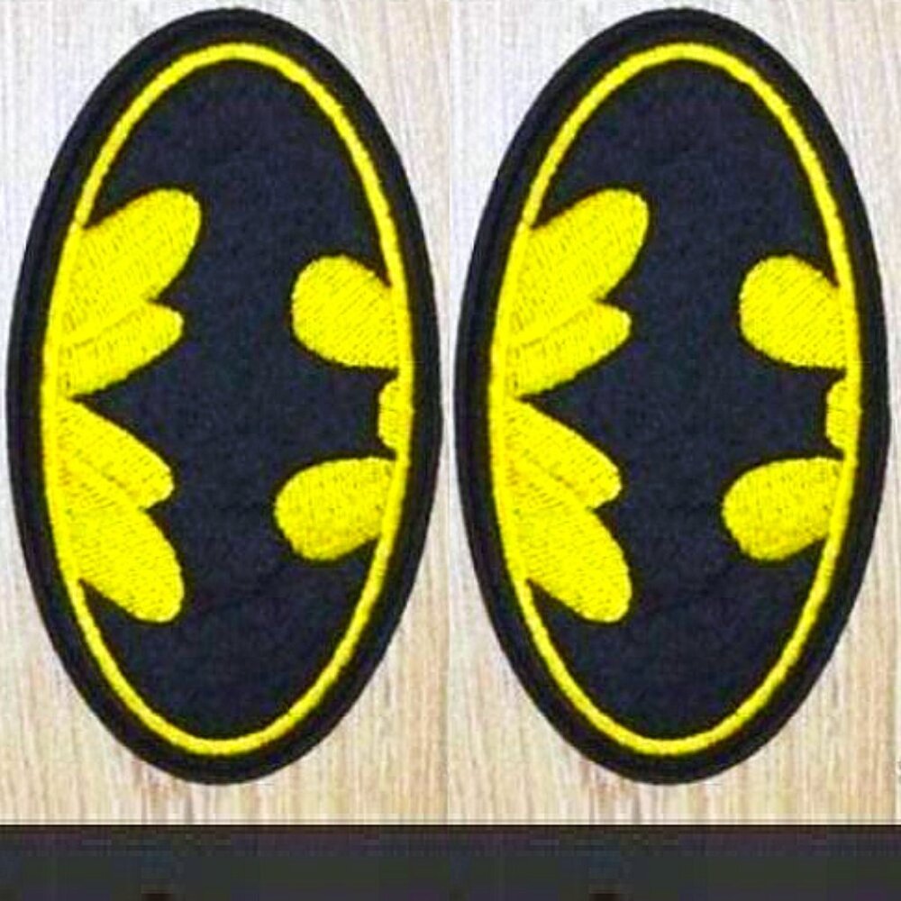 (2) Super Hero Symbol Logo IRON ON Patch Clothing batman accessory badges bat ma